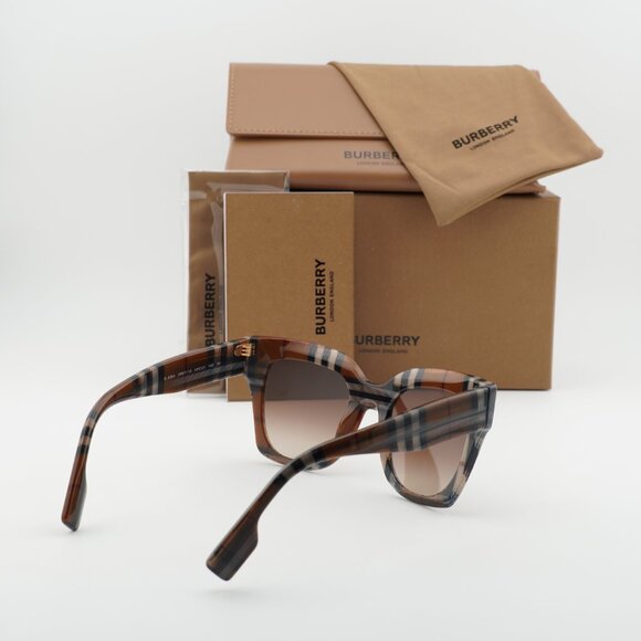 Burberry BE4364 396713 Square Sunglasses - Check Brown/Brown Gradient main image 6